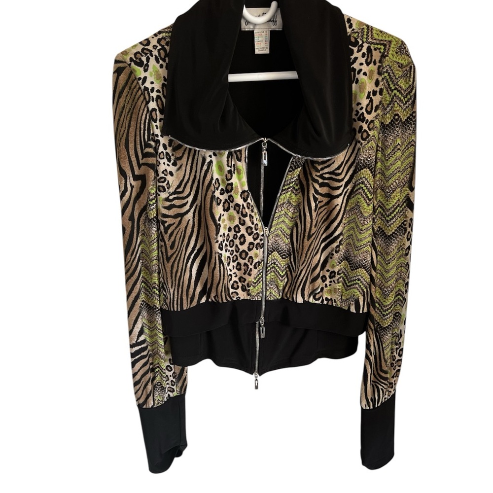 Joseph Ribkoff Multicolor Animal Print Bomber Jacket